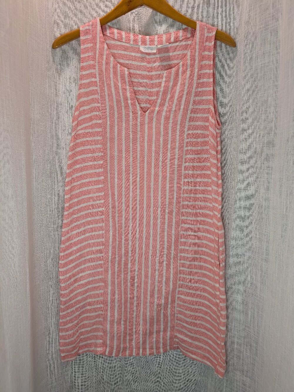 Sigrid Olsen 100% Linen Sleeveless Midi Dress